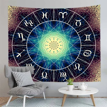 Takımyıldızı Goblen Mandala Tarot Kartı Astroloji Güneş Ay Goblen Duvar Asılı Büyücülük Dekorasyon Yatak Odası ev duvar dekoru