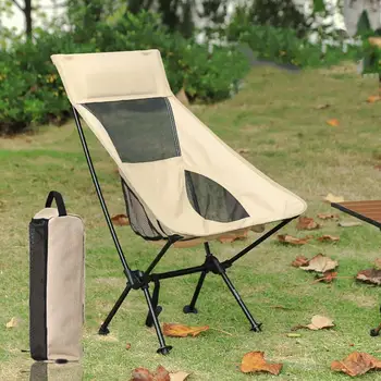 Taşınabilir Ultralight Açık Katlanır kamp sandalyesi Ay Sandalyeler Yüksek Yük Seyahat Plaj Yürüyüş Piknik BARBEKÜ Koltuk Balıkçılık Araçları