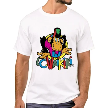 TEEHUB Hipster LC Waikiki Maymun Baskılı Erkek T-Shirt Moda Yarım Ton Renkli Maymun T Shirt Kısa Kollu Tişörtleri serin tişört