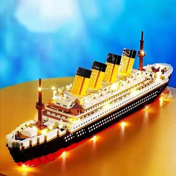 Titanic 3D Cruise Gemi Tekne Modeli Yapı Kitleri Büyük DIY Elmas Blokları Mikro Tuğla Eğitici Çocuk Oyuncakları Çocuk Film