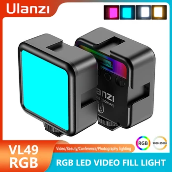 Ulanzi VL49 RGB LED Video Dolgu Işığı Manyetik Mini Taşınabilir Youtube Tiktok Vlog güzellik şarj edilebilir telefon kamera ışıkları lamba