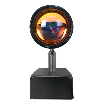 USB Günbatımı Gökkuşağı Projektör Projeksiyon Masa Lambası LED Gece Lambası Ev Kahve Dükkanı Canlı Yayın Arka Plan Duvar Dekor Aracı