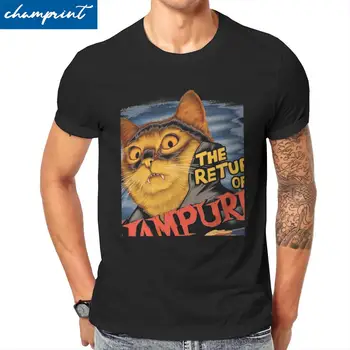 Vintage Dönüşü Vampurr T-Shirt Erkekler pamuklu yuvarlak boyun T Shirt Korku Kedi Kısa Kollu Tee Gömlek Grafik baskılı giysiler