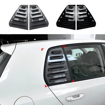 Volkswagen VW Golf 6 için MK6 2008-2012 Karbon Fiber Bakır / Parlak Siyah Arka Yan Pencere Panjur Panjur ayar kapağı