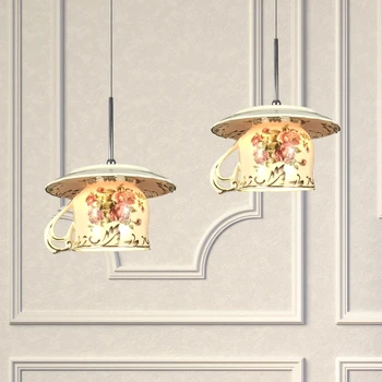 Yaratıcı gül Fincan kolye ışık avrupa Modern yemek odası asılı lamba mutfak iç mekan aydınlatması fikstür ev Dekor çatı armatür