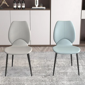Yemek sandalyeleri, sade ve minimalist bir sırtlığa sahip konforlu, modern ve lükstür. Mavi yemek masası sandalyeleri