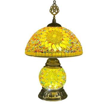 yeni bohemian el yapımı mozaik üst ve alt ışık anahtarı masa lambası