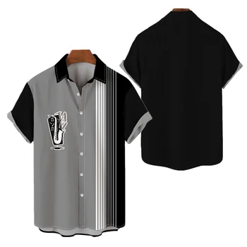 Yeni Moda Yaz Düğmesi havai gömleği Saxe 3D Baskılı erkek gömleği Unisex Harajuku Sokak Rahat Plaj Kısa Kollu gömlek üst