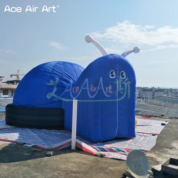 Yeni Tasarım Komik 5 m Çapı Mavi Kapak Dışında Şişme Projeksiyon Planetaryum Kubbe Çadır İçin Doğal Bilim Eğitim