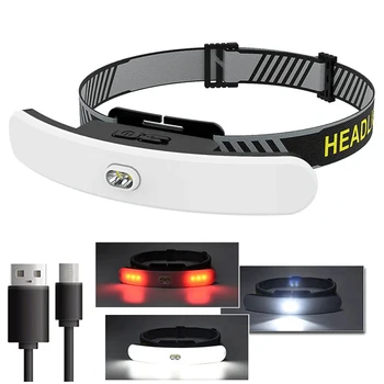 Yeni USB şarj edilebilir kafa lambası büyük projektör çok fonksiyonlu far kafa monte güçlü ışık kamp balıkçılık için