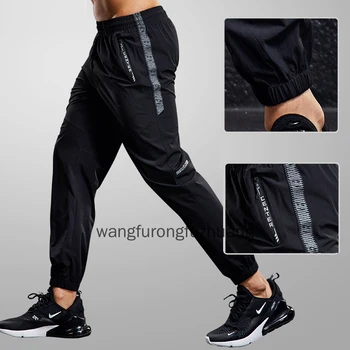 Yeni Çabuk Kuruyan spor pantolonları Erkekler Koşu fermuarlı pantolon Cepler Eğitim Joggings Spor pantolon Spor Rahat Sweatpants
