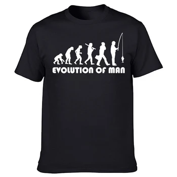 Yenilik Harika Evrimi Adam Balıkçı Balıkçılık T Shirt Streetwear Kısa Kollu Doğum Günü Hediyeleri Yaz Tarzı T-shirt Erkekler