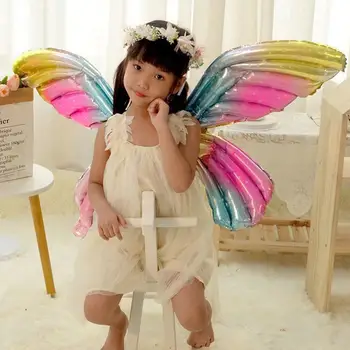 Yenilik yararlı çocuklar kelebek kanatları balon canlı renk balon dekor geniş uygulama parti malzemeleri