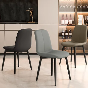 Yüksek Geri Modern yemek masası sandalyesi Masa Siyah Bacaklar Mutfak Tasarımcısı Sandalyeler Yemek Odası Ofis Sillas Nordicas İç Dekorasyon