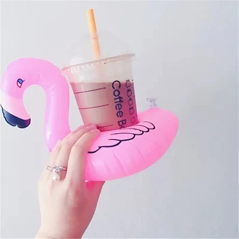 Şişme yüzen bardak tutucu, yüzen içecek bardak tutucu unicorn flamingo havuzu oyuncak içecek coaster yaz havuzu parties1PC