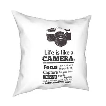 Şık Hayat Bir Kamera Gibidir Yastık Kılıfı s Polyester Kanepe Fotoğrafçı Yastık Kılıfı Serin Ev Dekorasyon Yastık Kılıfı 40 * 40cm